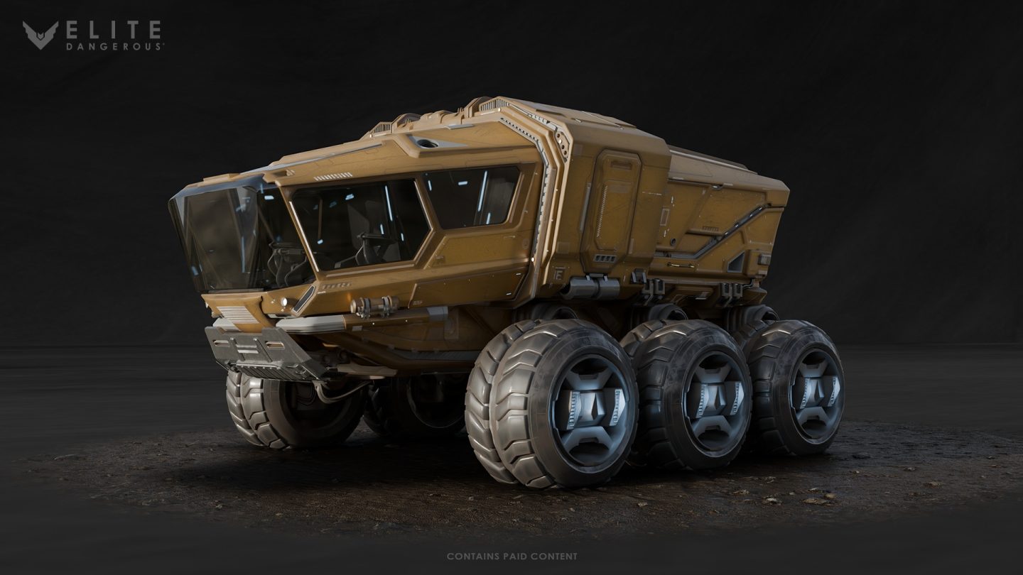 Rhino, el nuevo SRV de minería de superficie de Elite Dangerous, visto desde el frente